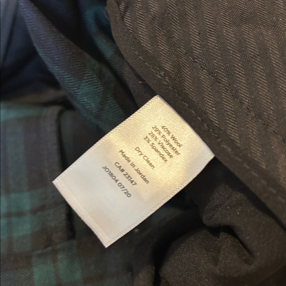 Talbots Dark Green Plaid Dress Pants 22W high waist Hampshire ankle wool blend - Picture 7 of 7